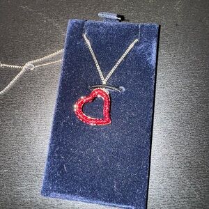 NWT Swarovski Red Heart Crystal Necklace